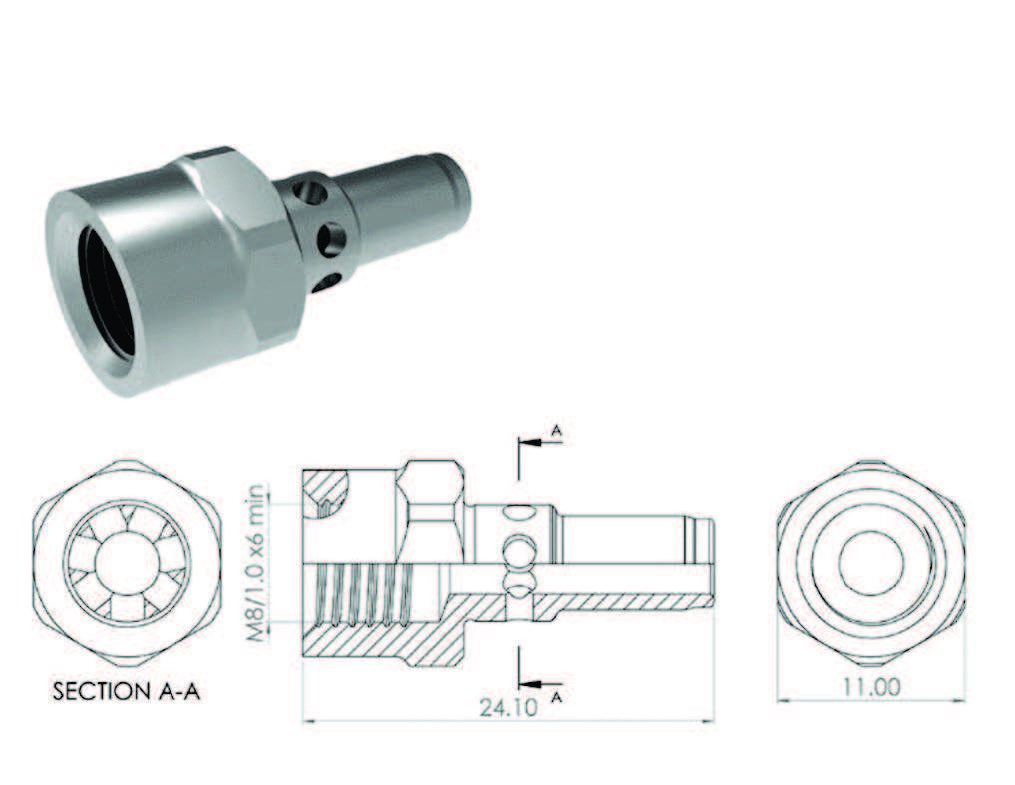 SCS社スチール製クーラントノズル専用 クイックチェンジ変換アダプタ