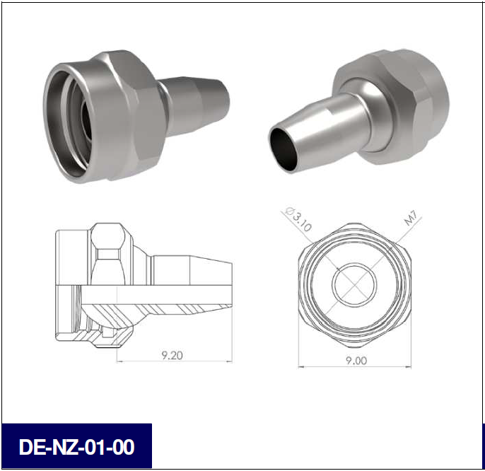 【φ3.0】スチール製クーラントノズル パッケージ DECAシリーズ