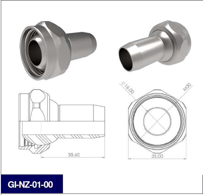 【φ16.0】スチール製クーラントノズル パッケージ GIGAシリーズ