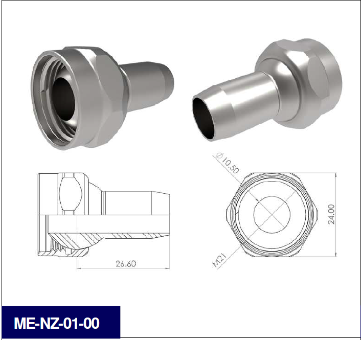 【φ10.5】スチール製クーラントノズル パッケージ MEGAシリーズ